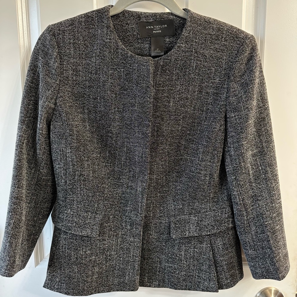 Ann Taylor Charcoal Tweed Blazer